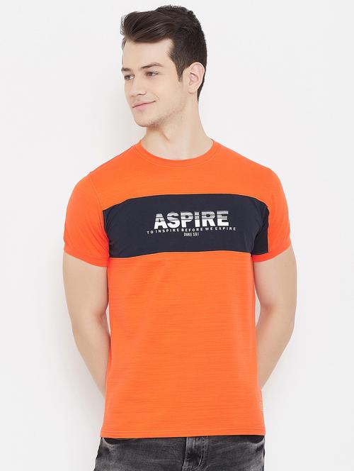 orange printed cut & sew t-shirt - 17757546 - Standard Image - 0