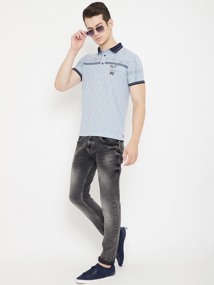 blue printed polo t-shirt - 17757552 - Standard Image - 3