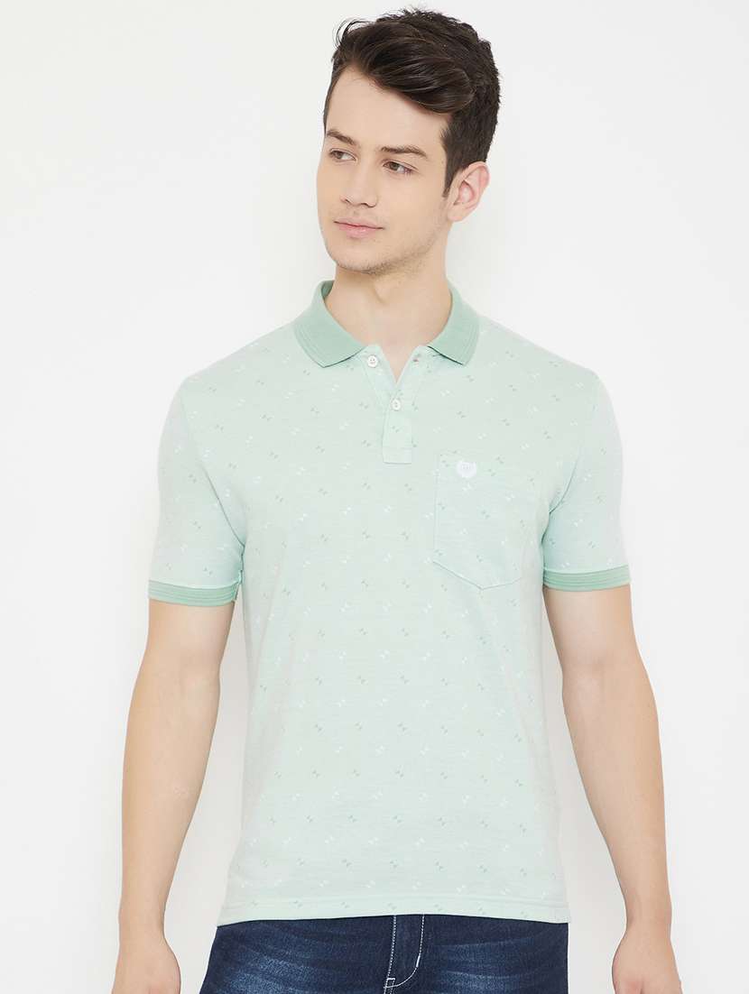green self design polo t-shirt