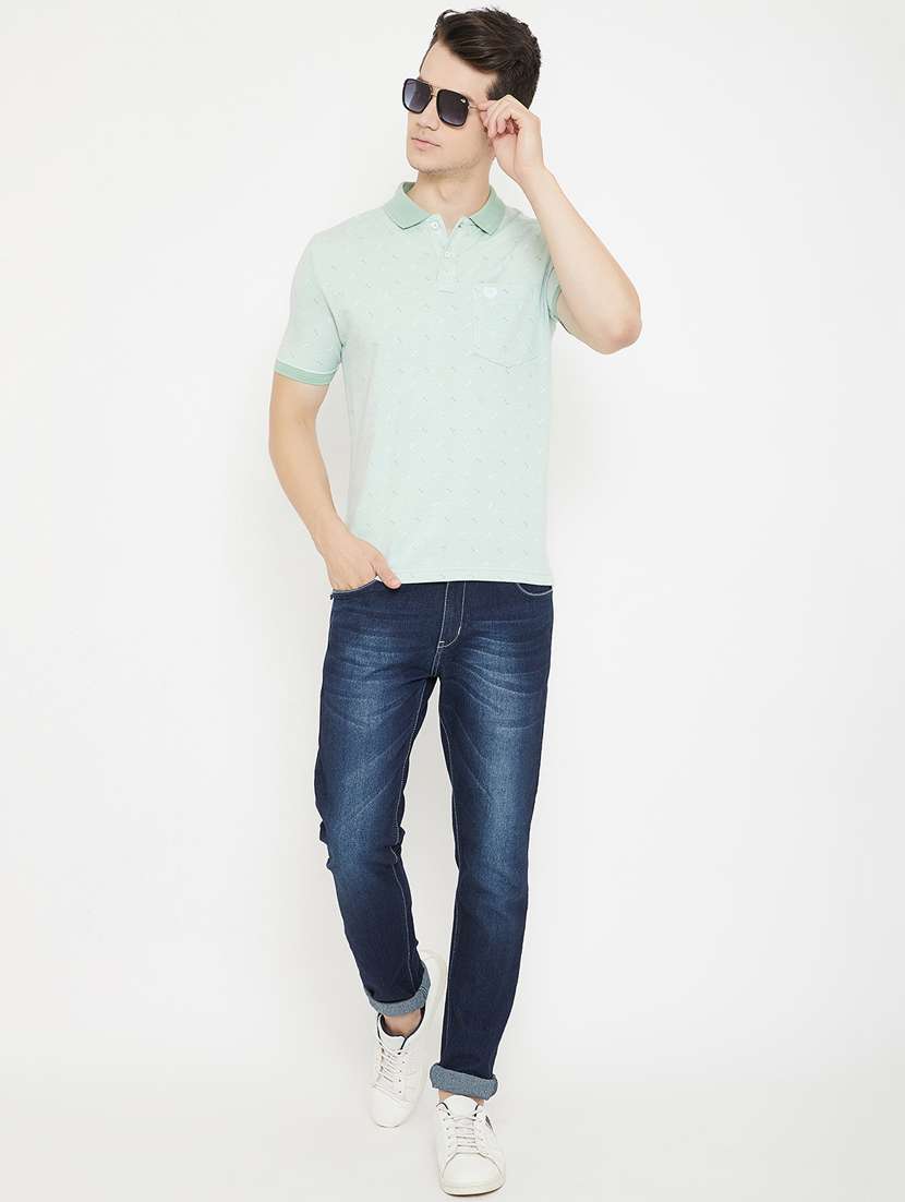 green self design polo t-shirt - 17757554 -  Standard Image - 3