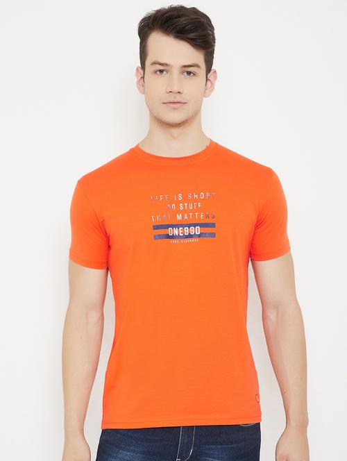 orange printed t-shirt - 17757557 - Standard Image - 0