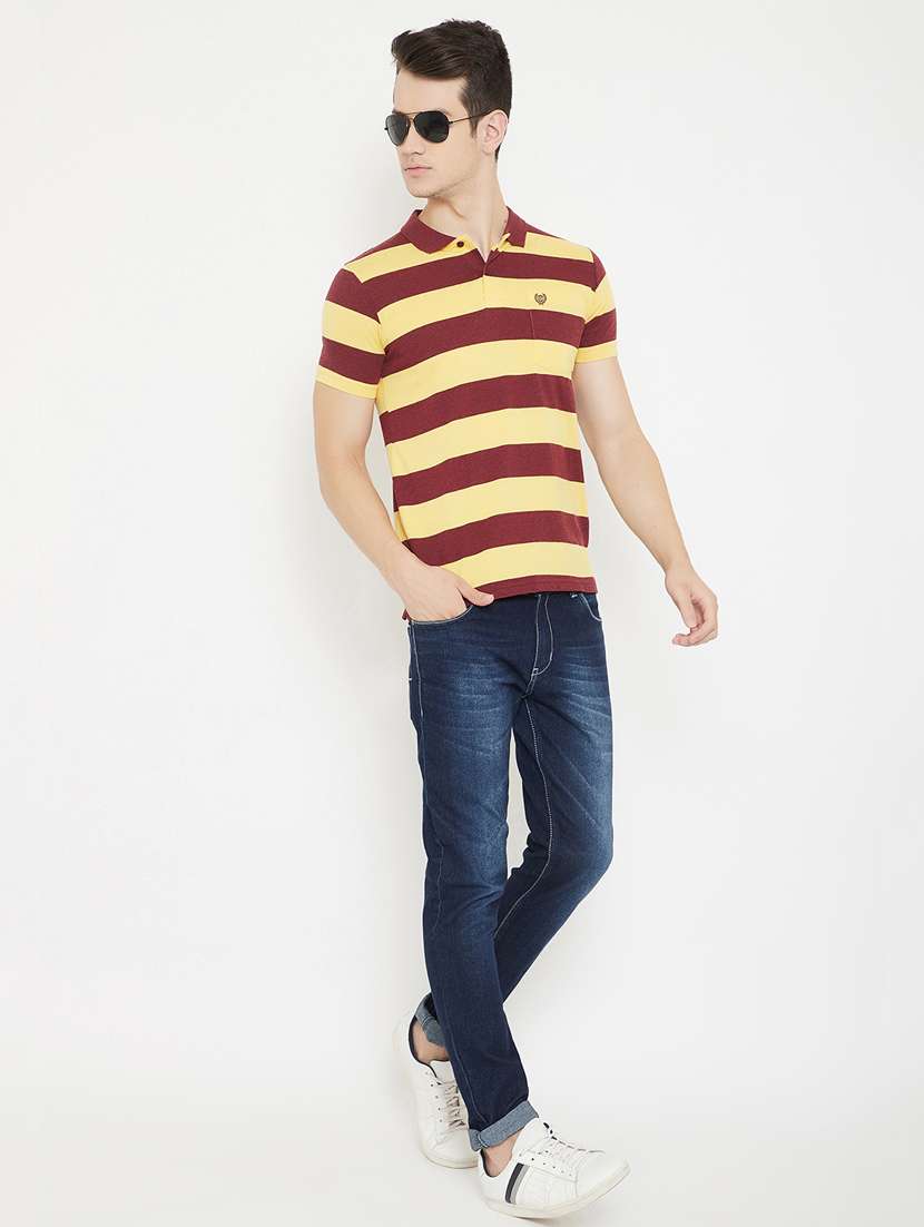 yellow striped polo t-shirt - 17757579 -  Standard Image - 3
