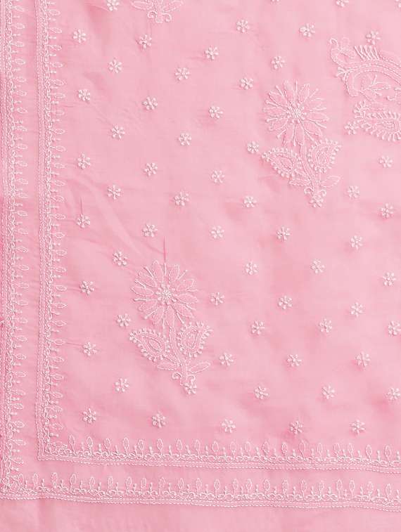ada hand-embroidered pink chikankari saree with blouse - 17757720 -  Standard Image - 5