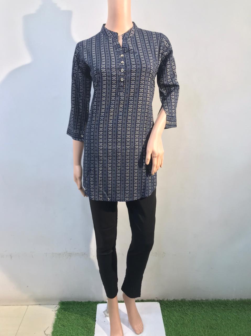 the kurtis, rayon lycra straight kurta  (blue)  - 17757803 -  Zoom Image - 0
