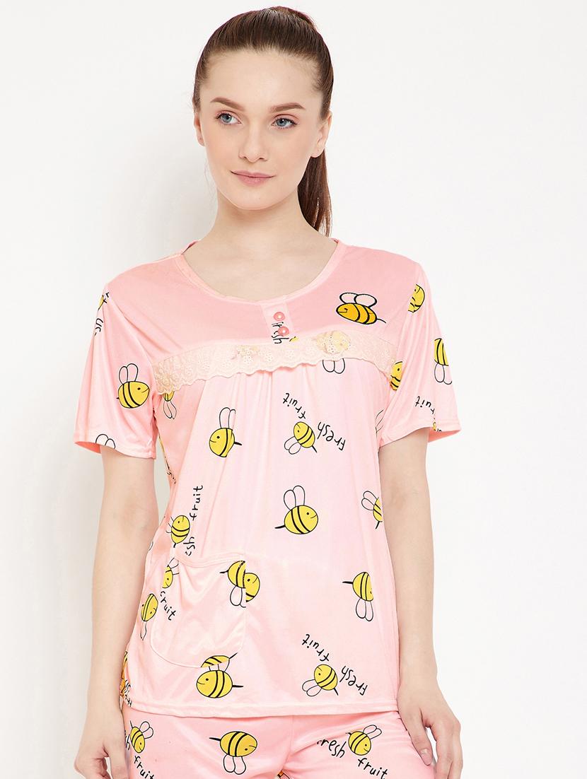 quirky printed nightwear shorts set - 17757920 - Zoom Image - 0