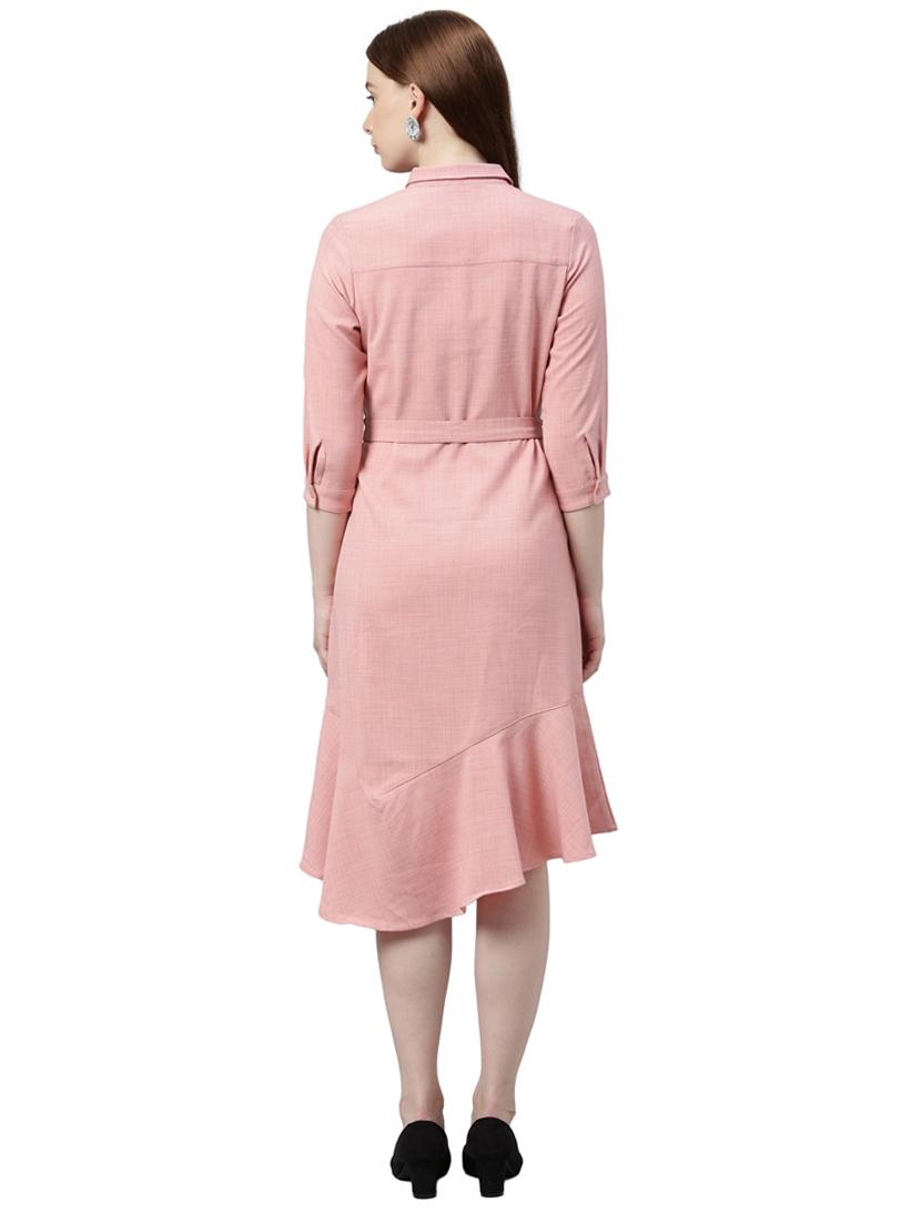 tie front solid flared dress - 17759011 - Standard Image - 3