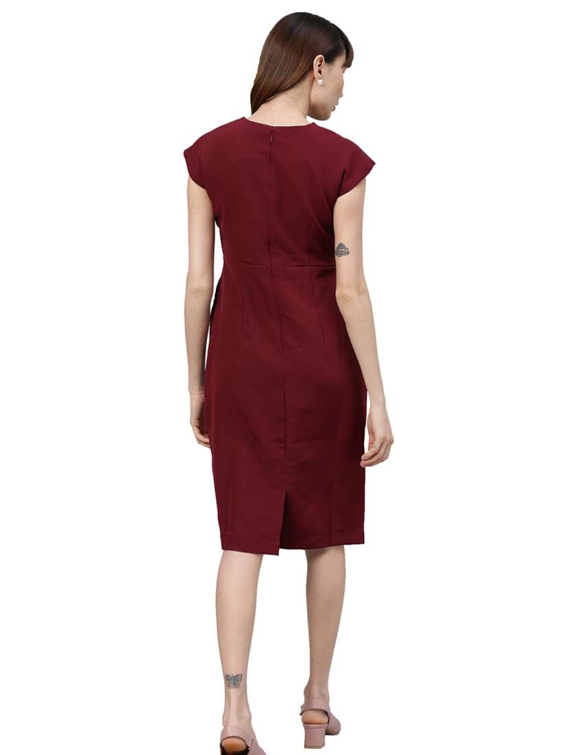 round neck solid sheath dress - 17759013 -  Standard Image - 3