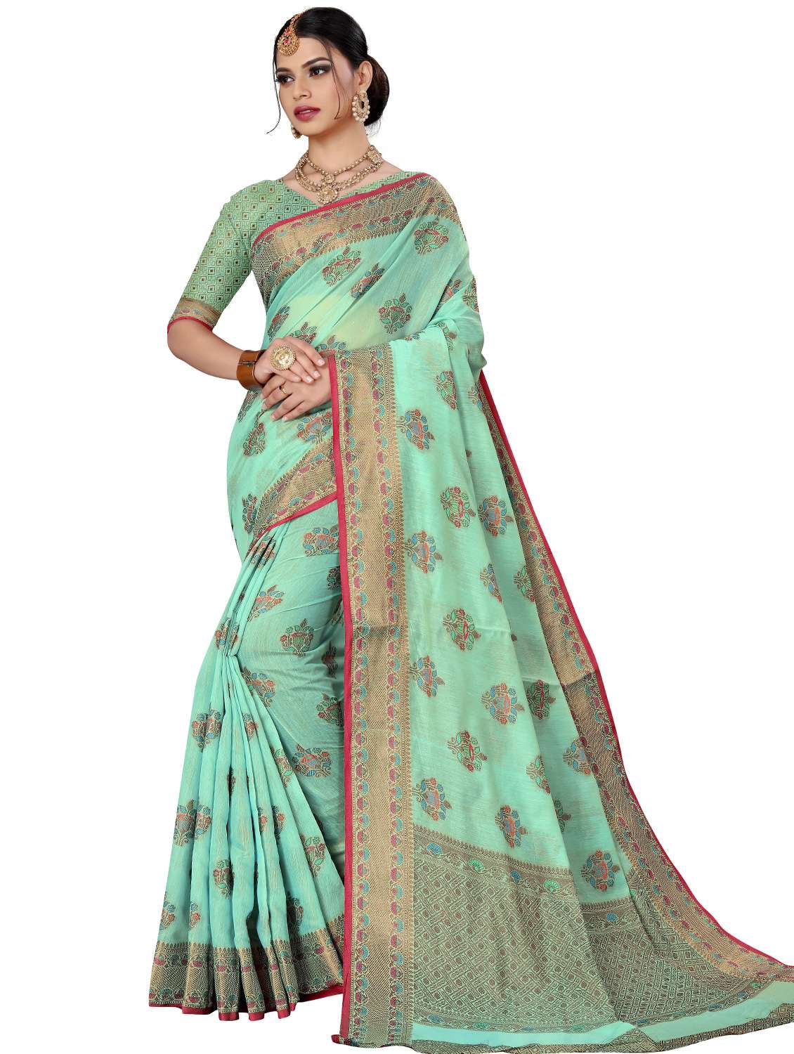 ethnic motifs handloom saree - 17759925 -  Zoom Image - 0
