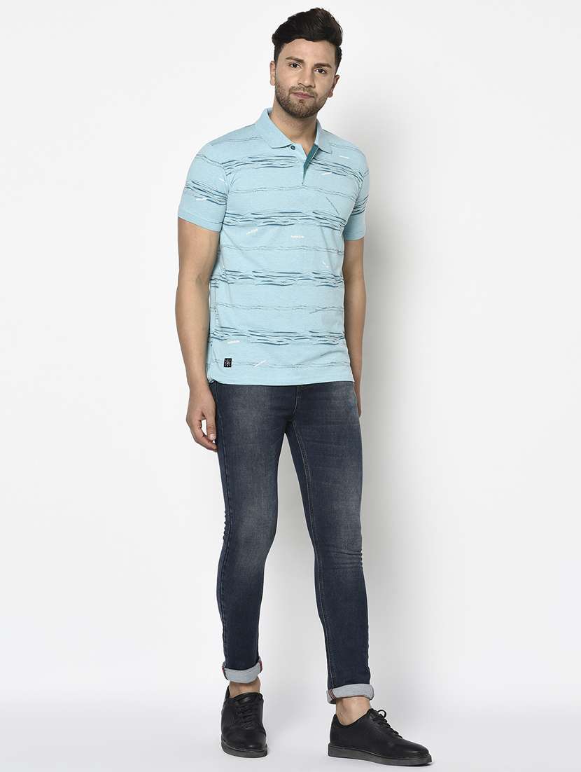 blue printed polo t-shirt - 17760008 - Standard Image - 3