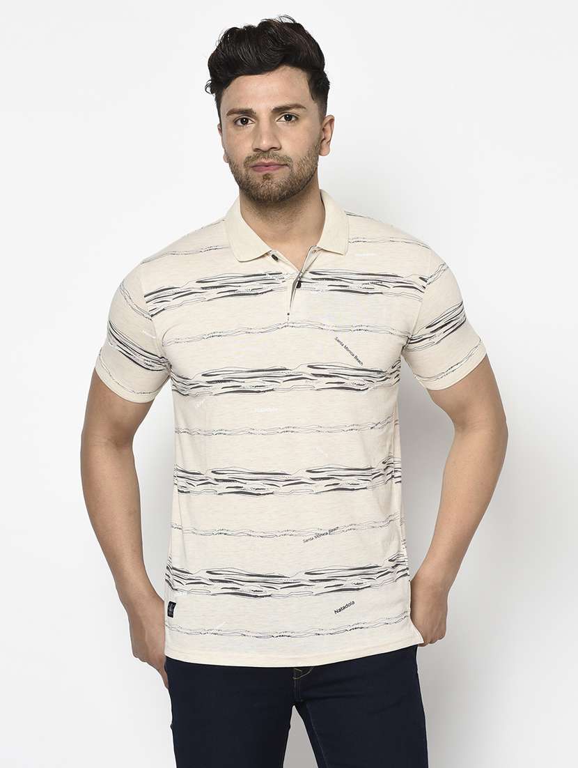 off white printed polo t-shirt - 17760012 - Zoom Image - 0