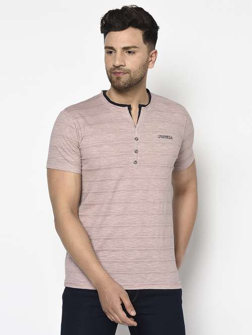 pink self design t-shirt - 17760021 -  Standard Image - 0