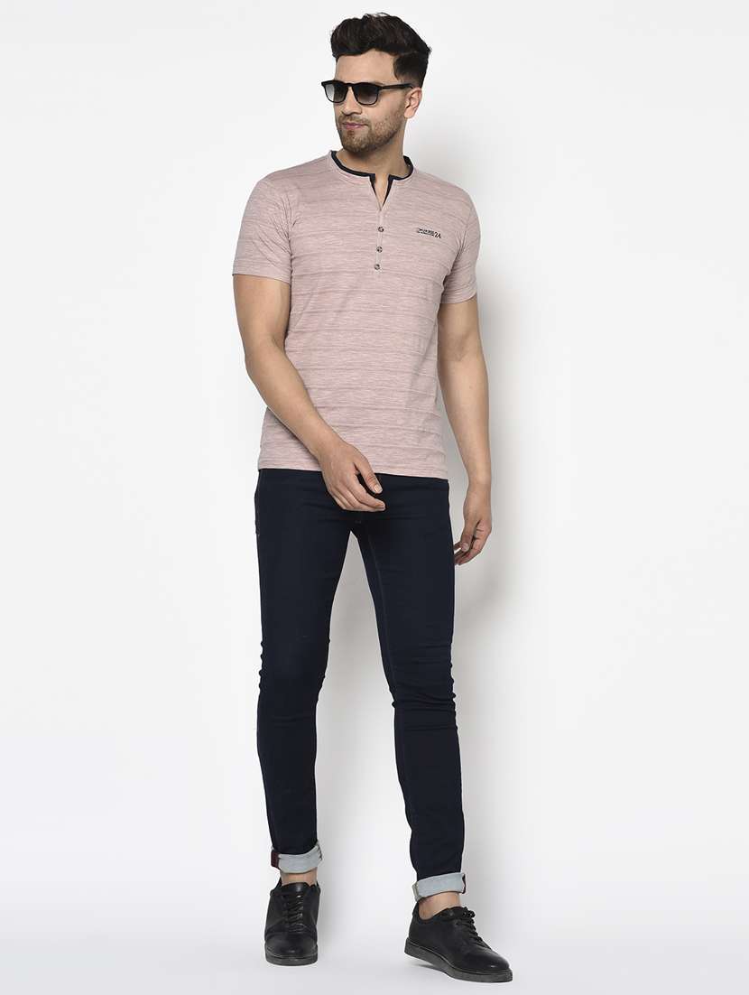 pink self design t-shirt - 17760021 - Standard Image - 3