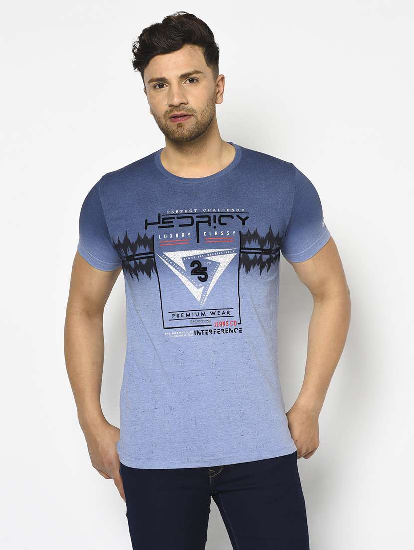 light blue printed ombre t-shirt - 17760028 -  Zoom Image - 0