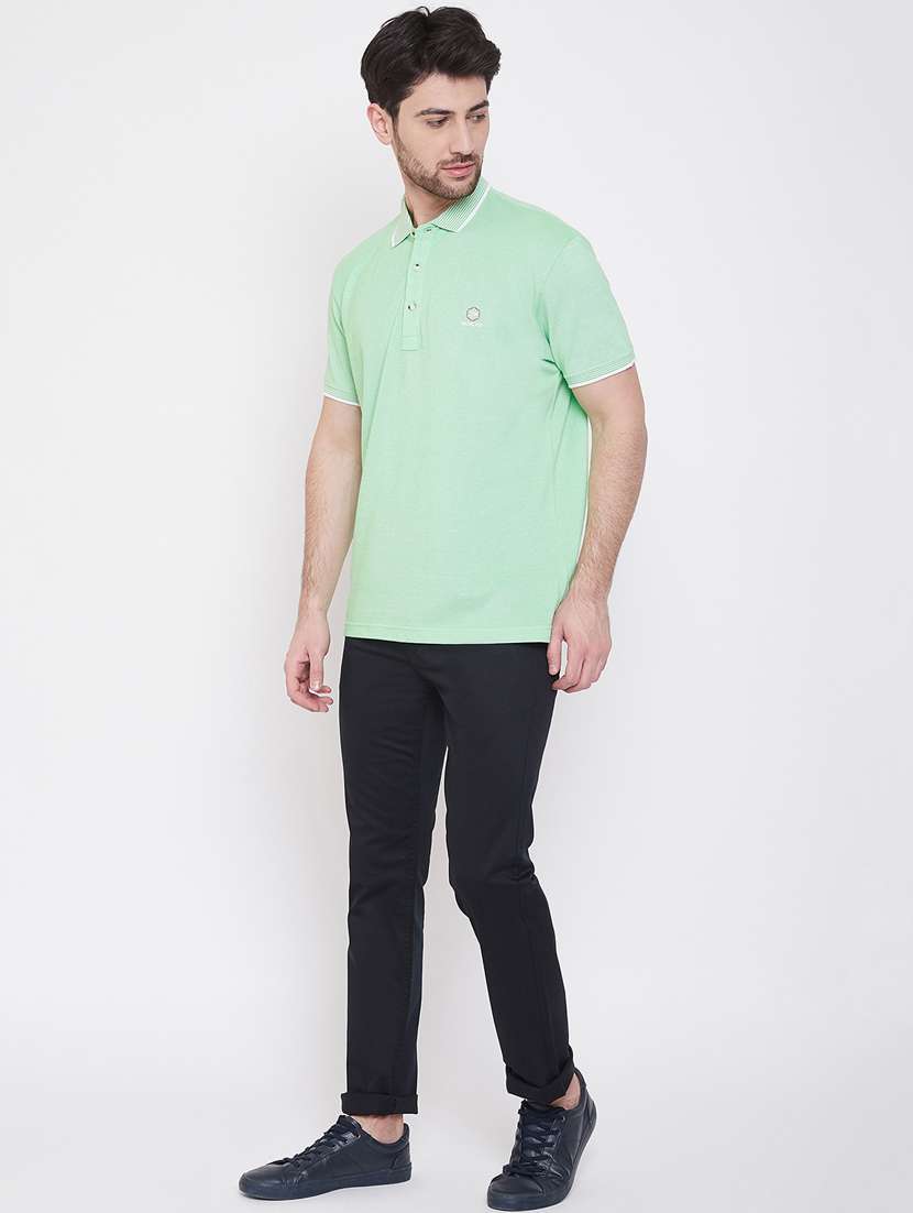 green solid polo t-shirt - 17760030 - Standard Image - 3