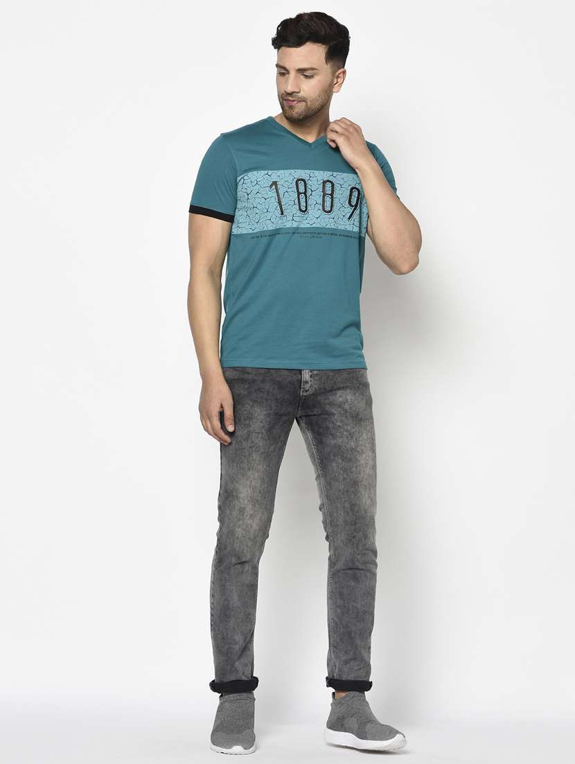green printed t-shirt - 17760060 - Standard Image - 3