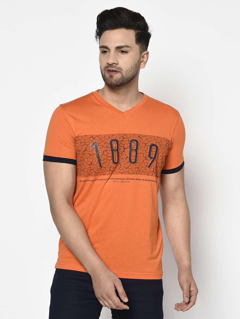 orange printed t-shirt - 17760061 - Zoom Image - 0