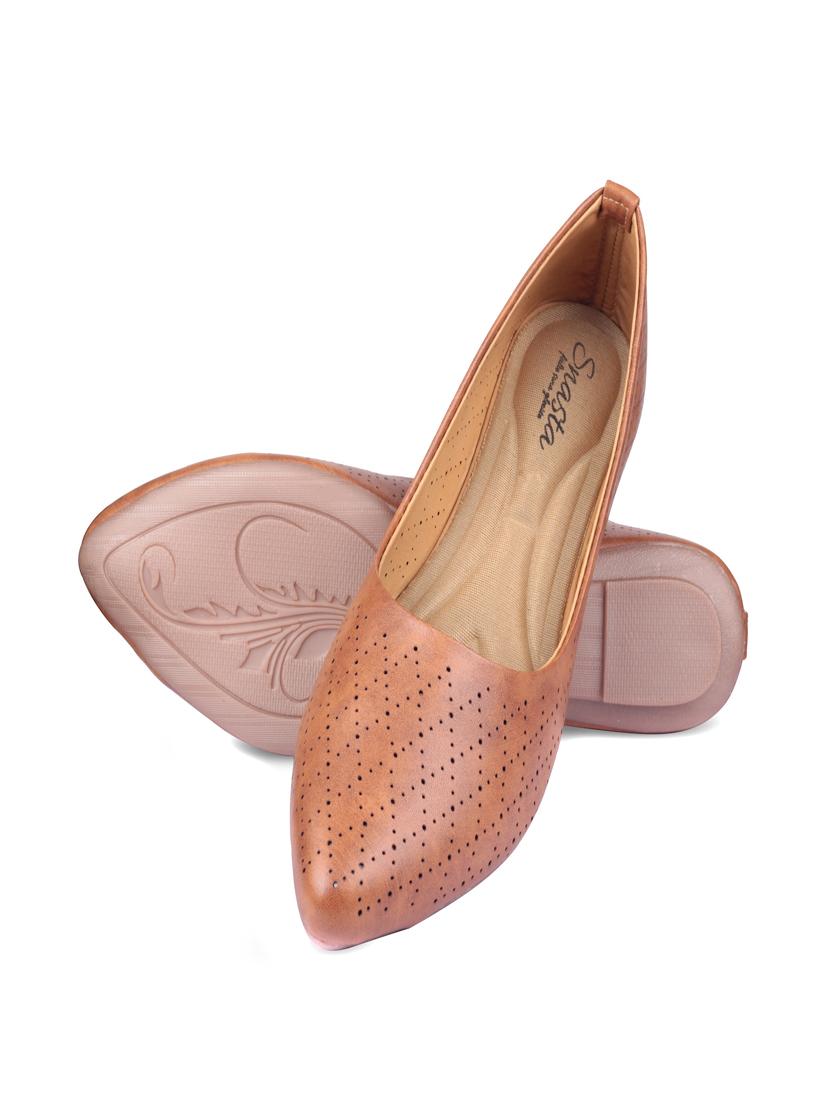 tan synthetic slip on ballerina - 17760524 - Standard Image - 3