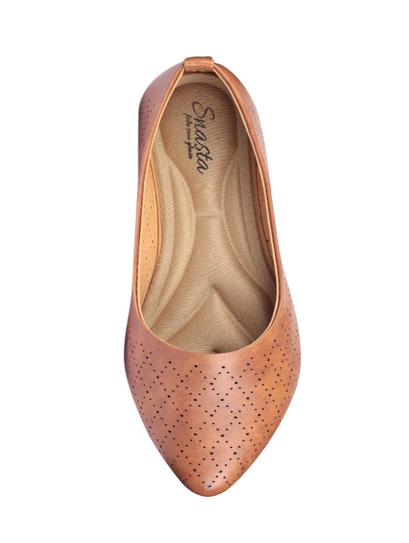 tan synthetic slip on ballerina - 17760524 - Standard Image - 5