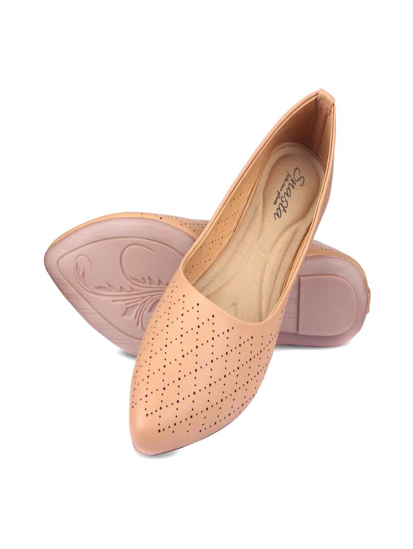 beige synthetic slip on ballerina - 17760525 -  Standard Image - 3