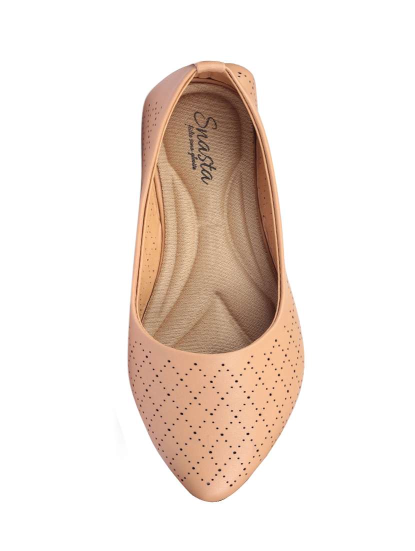 beige synthetic slip on ballerina - 17760525 -  Standard Image - 5
