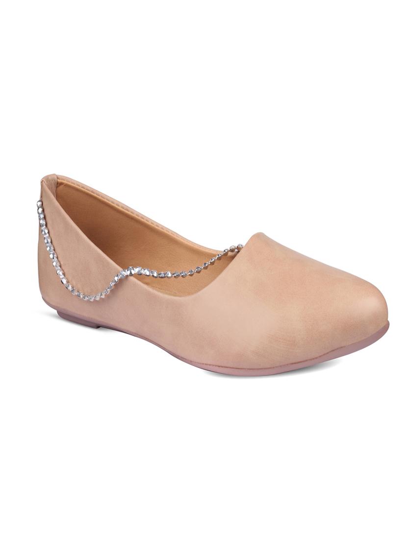 beige synthetic slip on ballerina - 17760526 - Zoom Image - 0