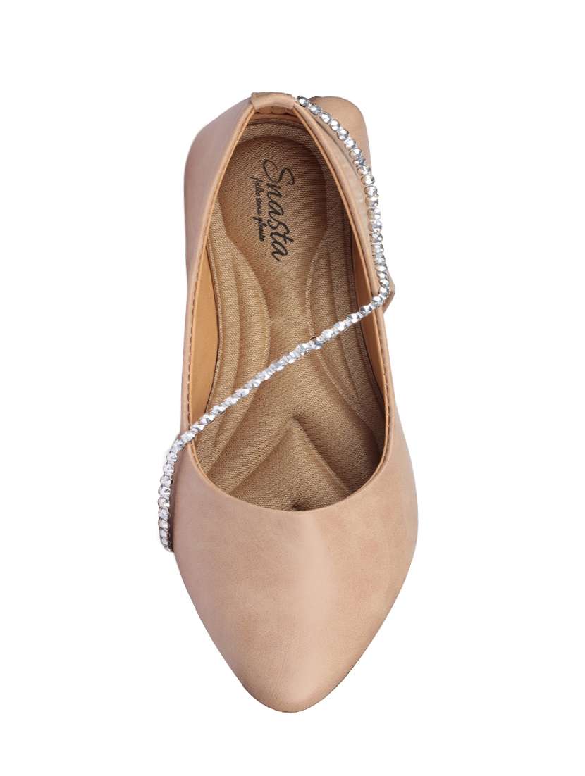 beige synthetic slip on ballerina - 17760526 - Standard Image - 5