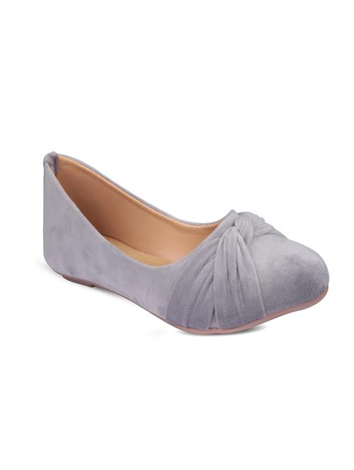 grey satin slip on ballerina - 17760528 - Standard Image - 0