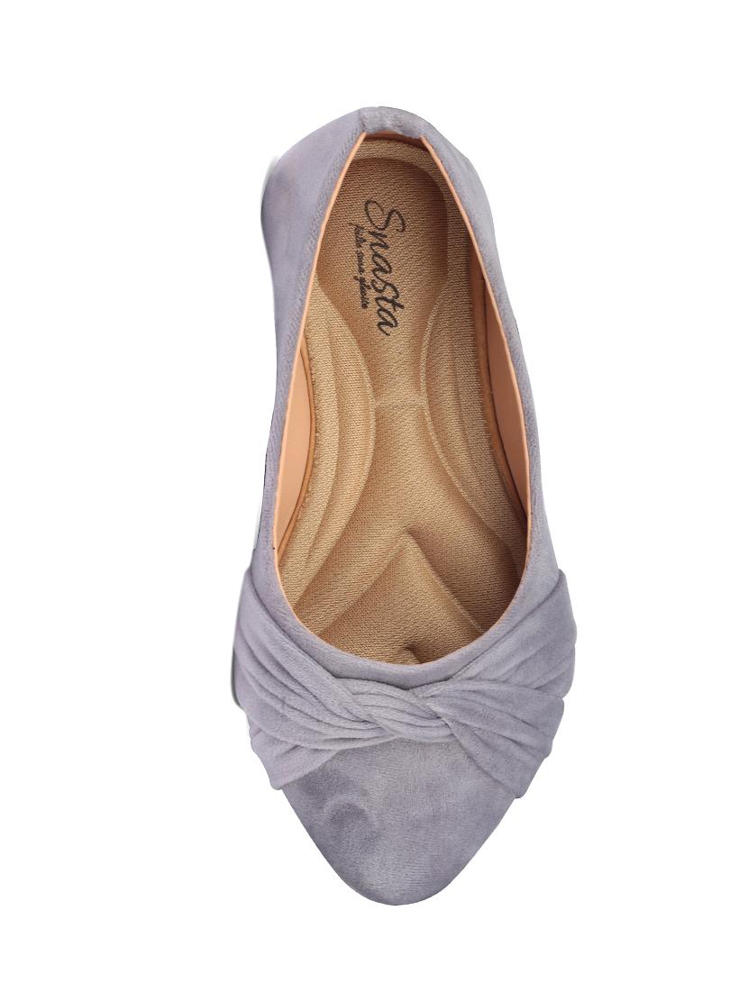 grey satin slip on ballerina - 17760528 - Standard Image - 5