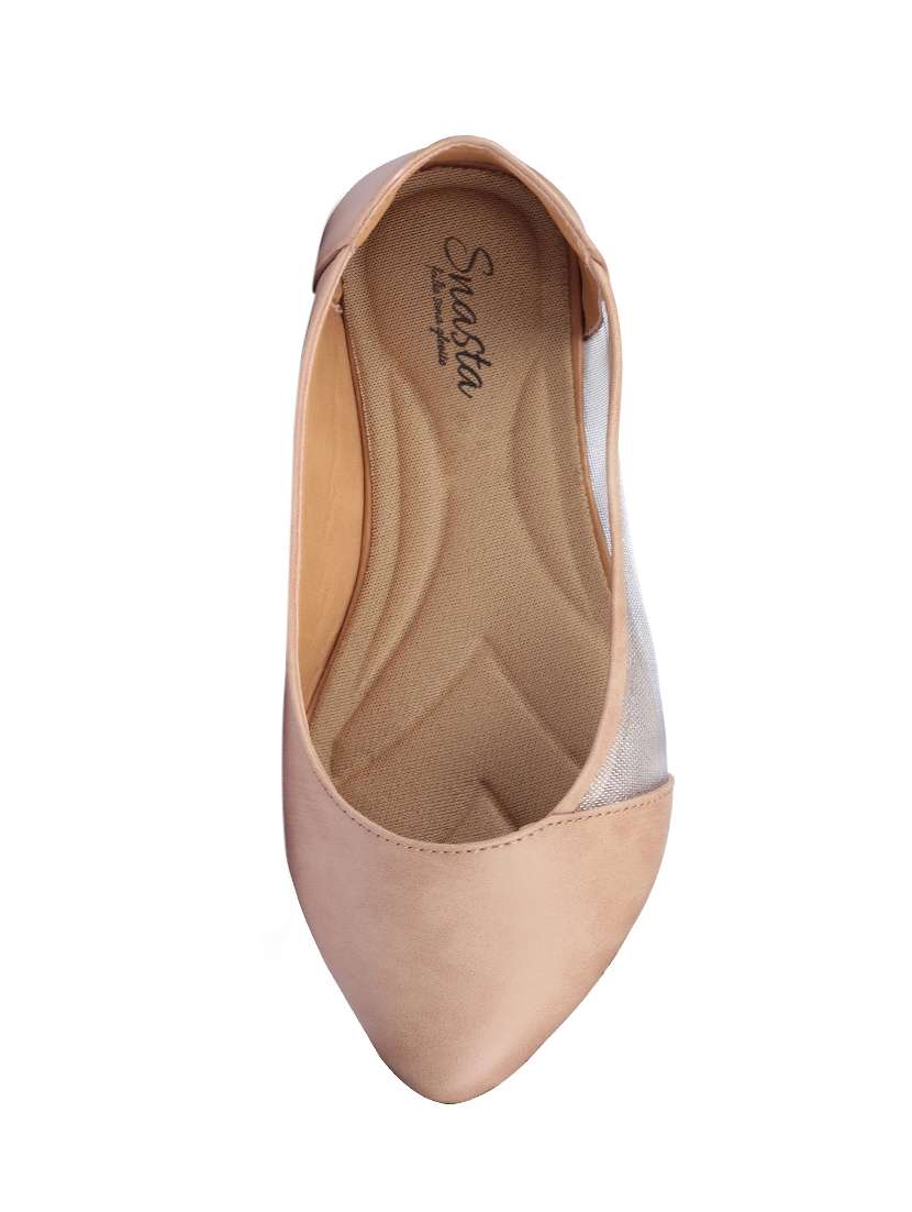 beige synthetic slip on ballerina - 17760530 -  Standard Image - 5