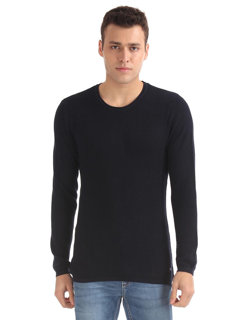 navy blue solid pullover - 17761340 -  Zoom Image - 0