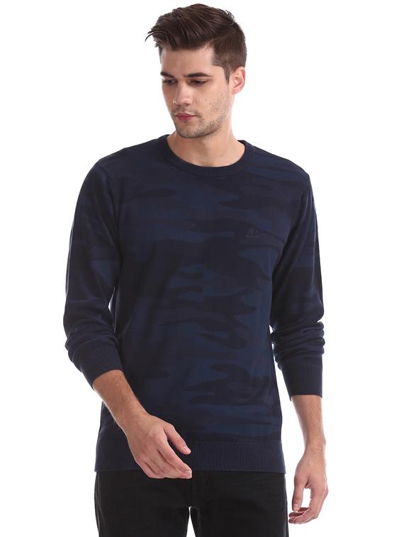 navy blue camouflage pullover - 17761370 -  Zoom Image - 0