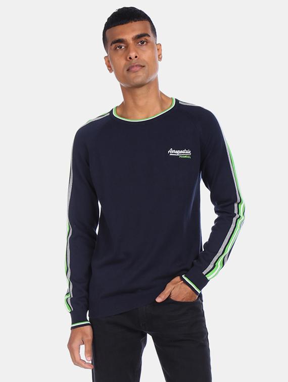 navy blue taped pullover - 17761372 - Zoom Image - 0