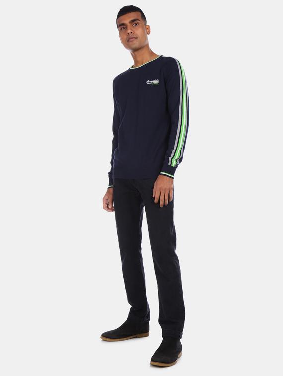 navy blue taped pullover - 17761372 - Standard Image - 3