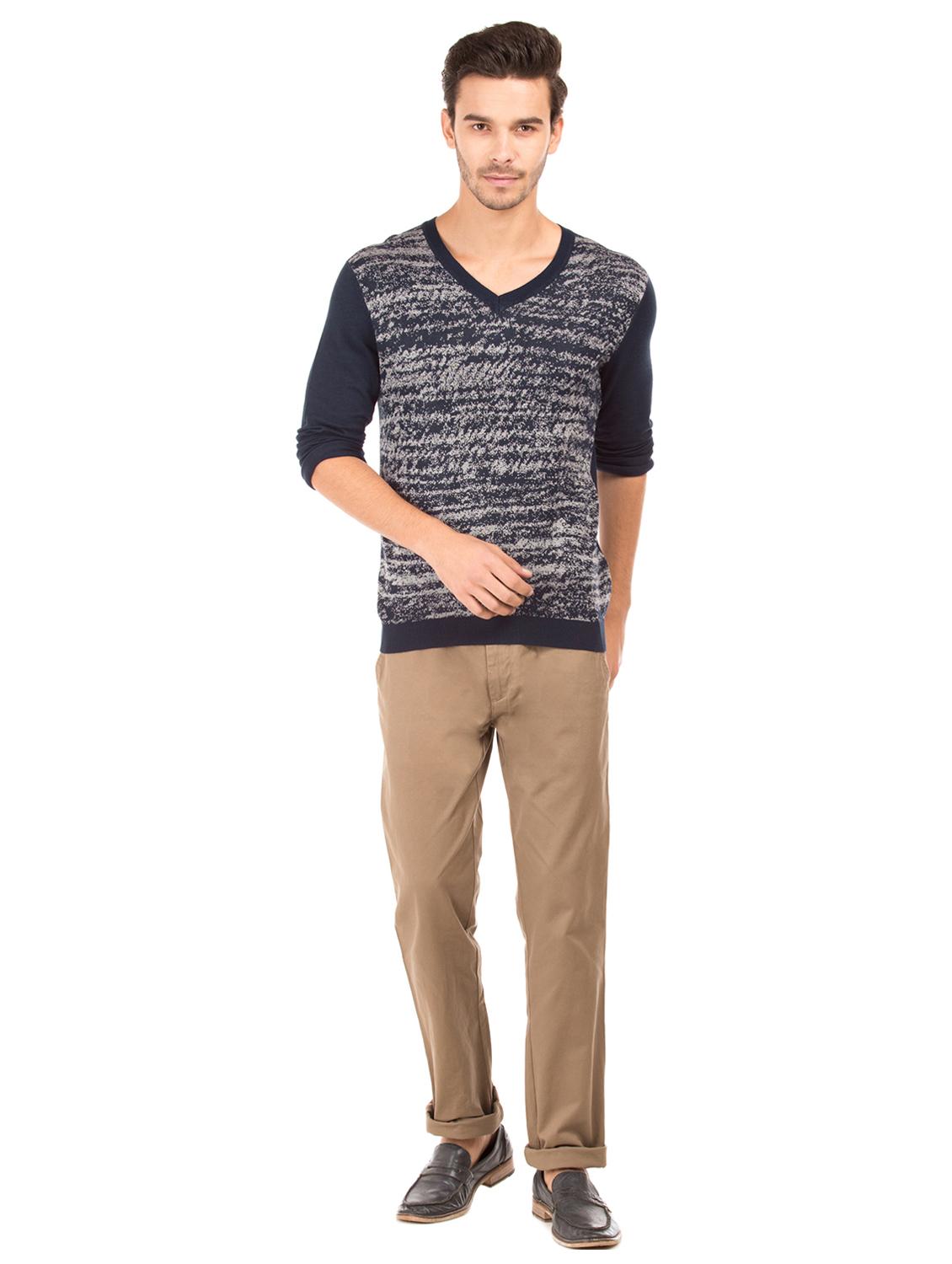 blue self design pullover - 17761436 - Standard Image - 3