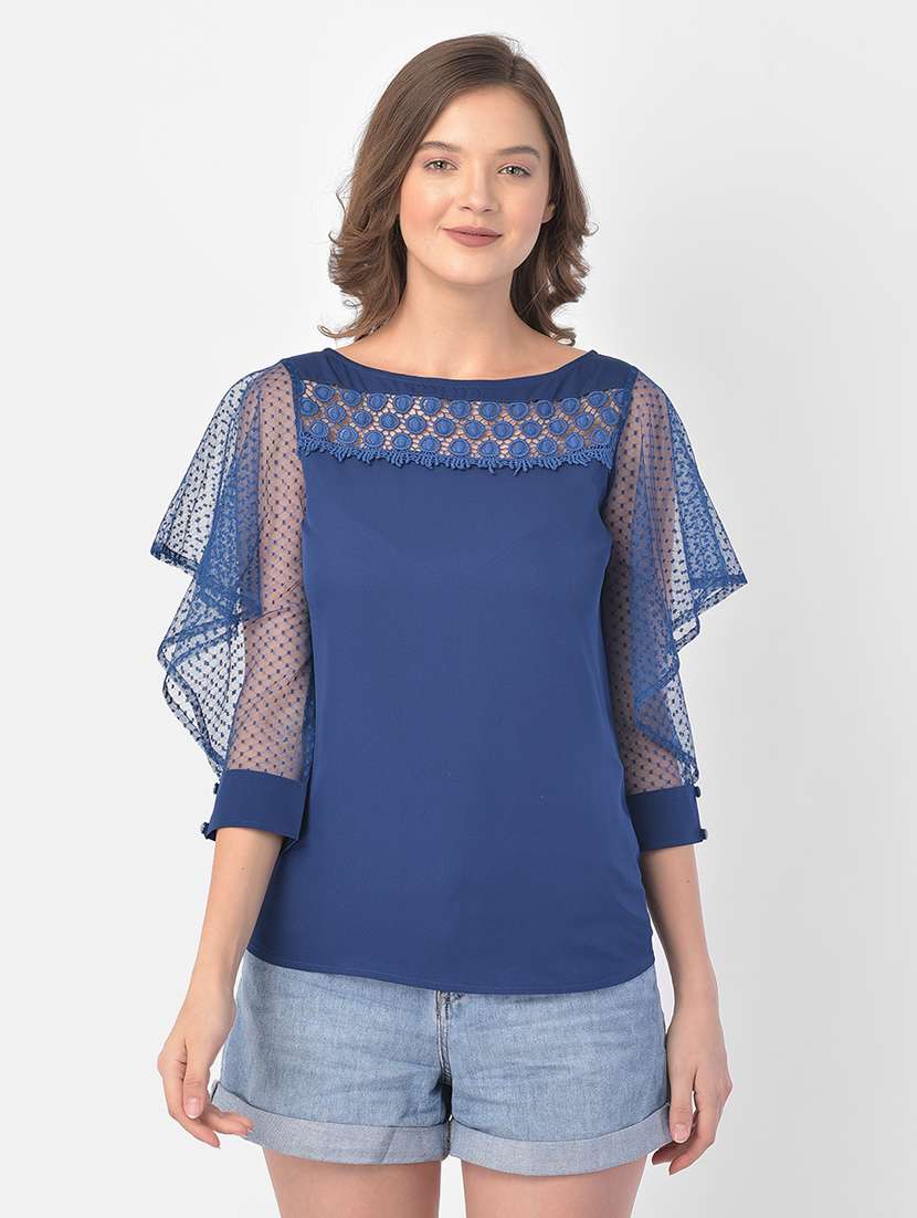 slit sleeved laced top