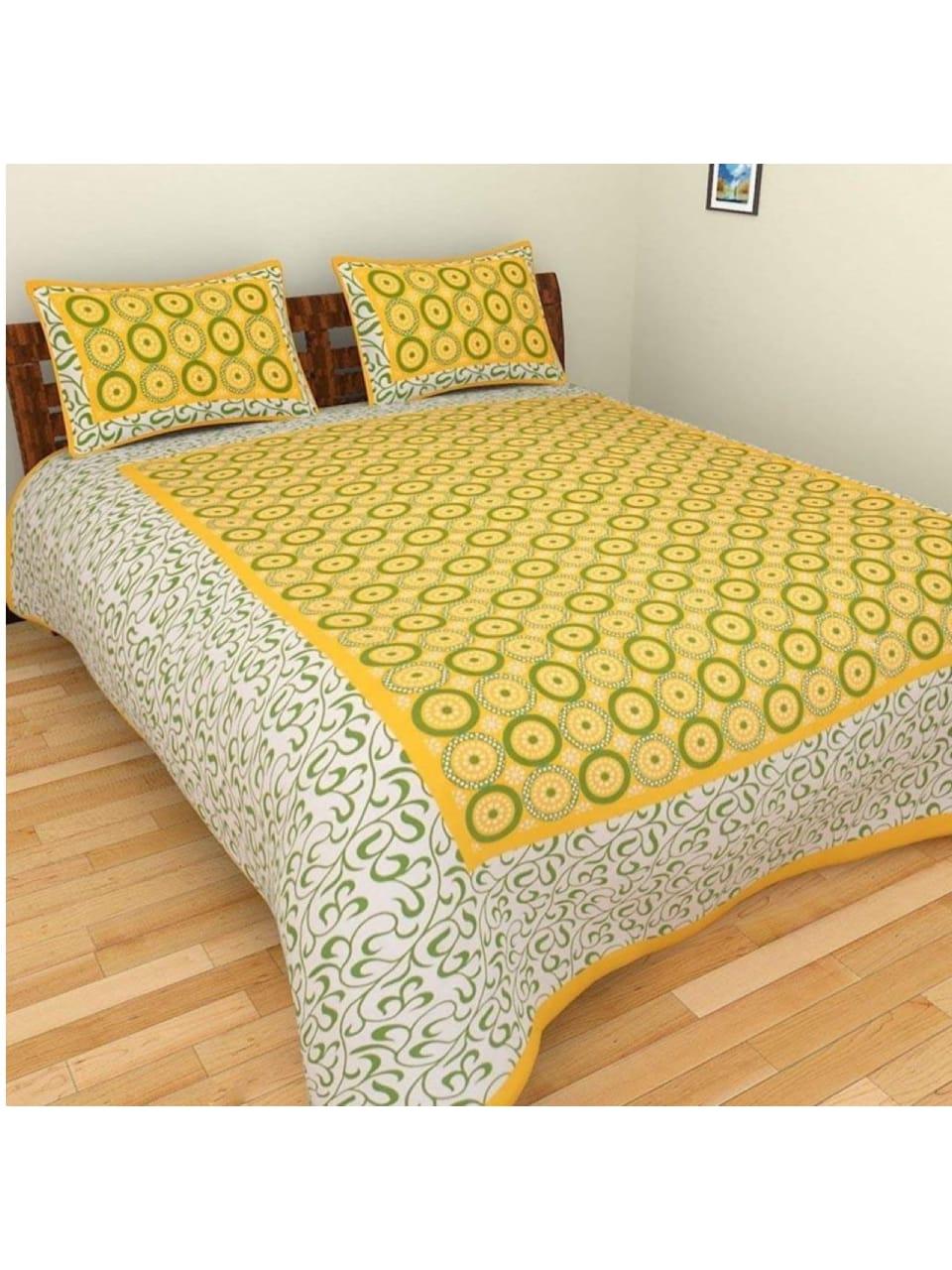 yellow cotton printed bedsheets - 17761928 - Zoom Image - 0