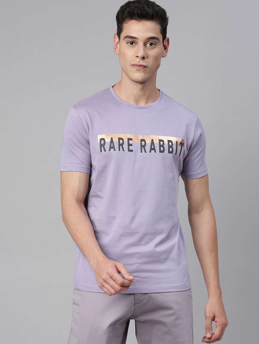 Buy online Purple Printed T-shirt from top wear for Men by Rare