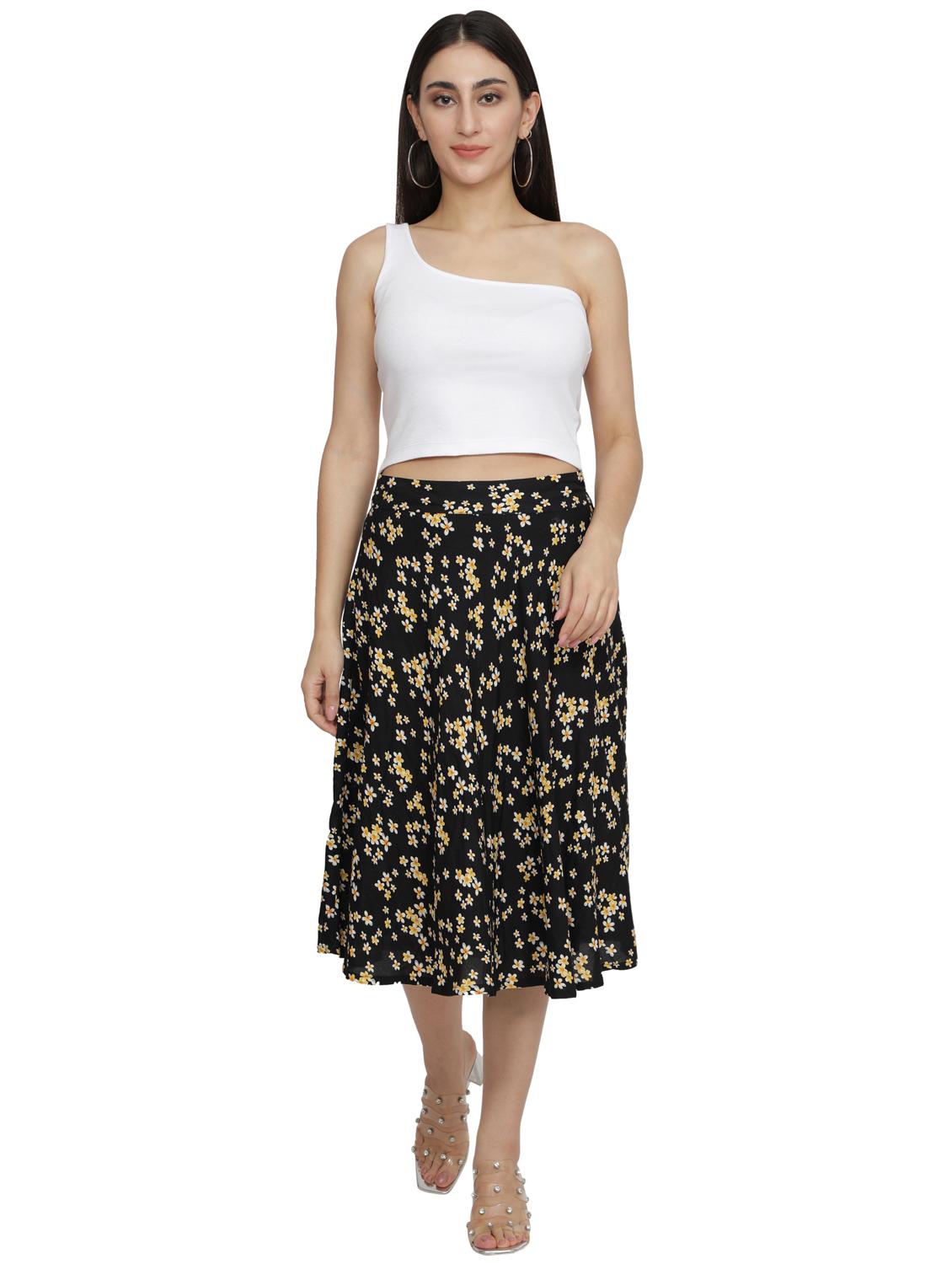 floral a-line skirt - 17762085 - Standard Image - 3