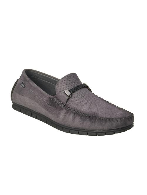 grey synthetic slip on loafers - 17762210 - Standard Image - 0