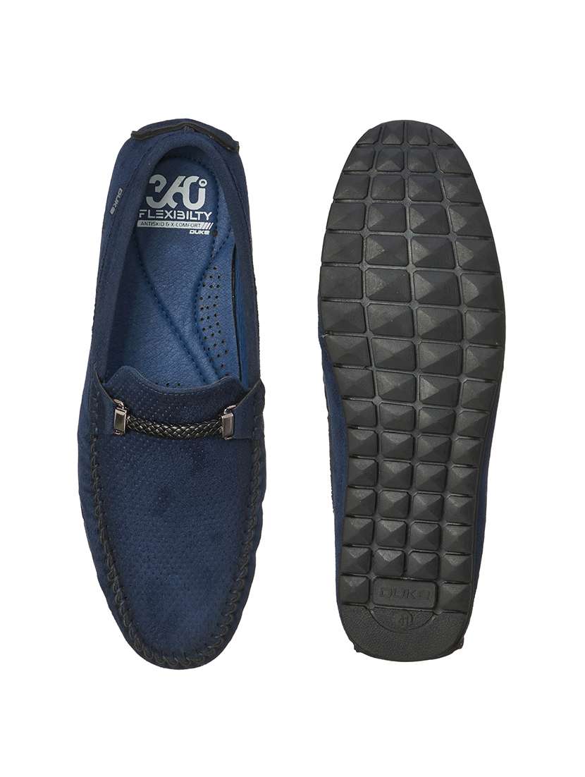 navy synthetic slip on loafers - 17762211 -  Standard Image - 3