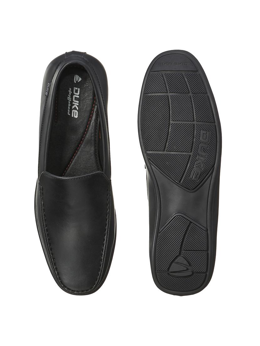 black synthetic slip on loafers - 17762212 - Standard Image - 3