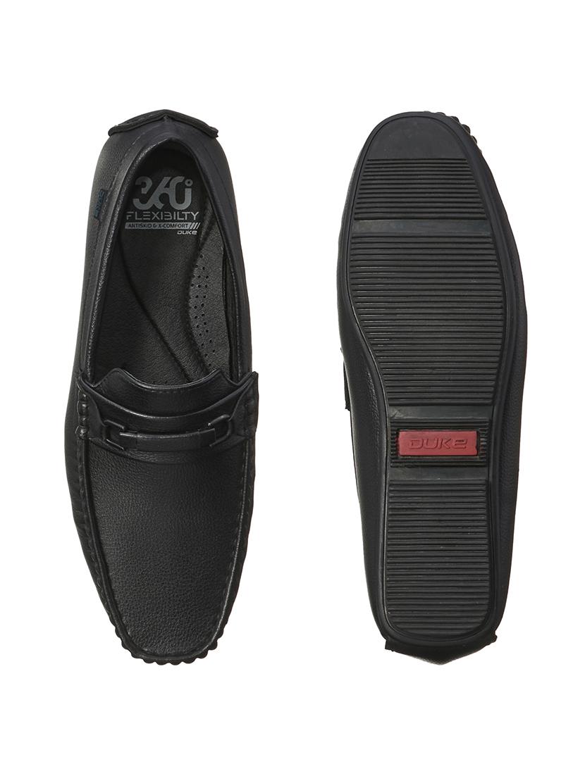 black synthetic slip on loafers - 17762219 - Standard Image - 3