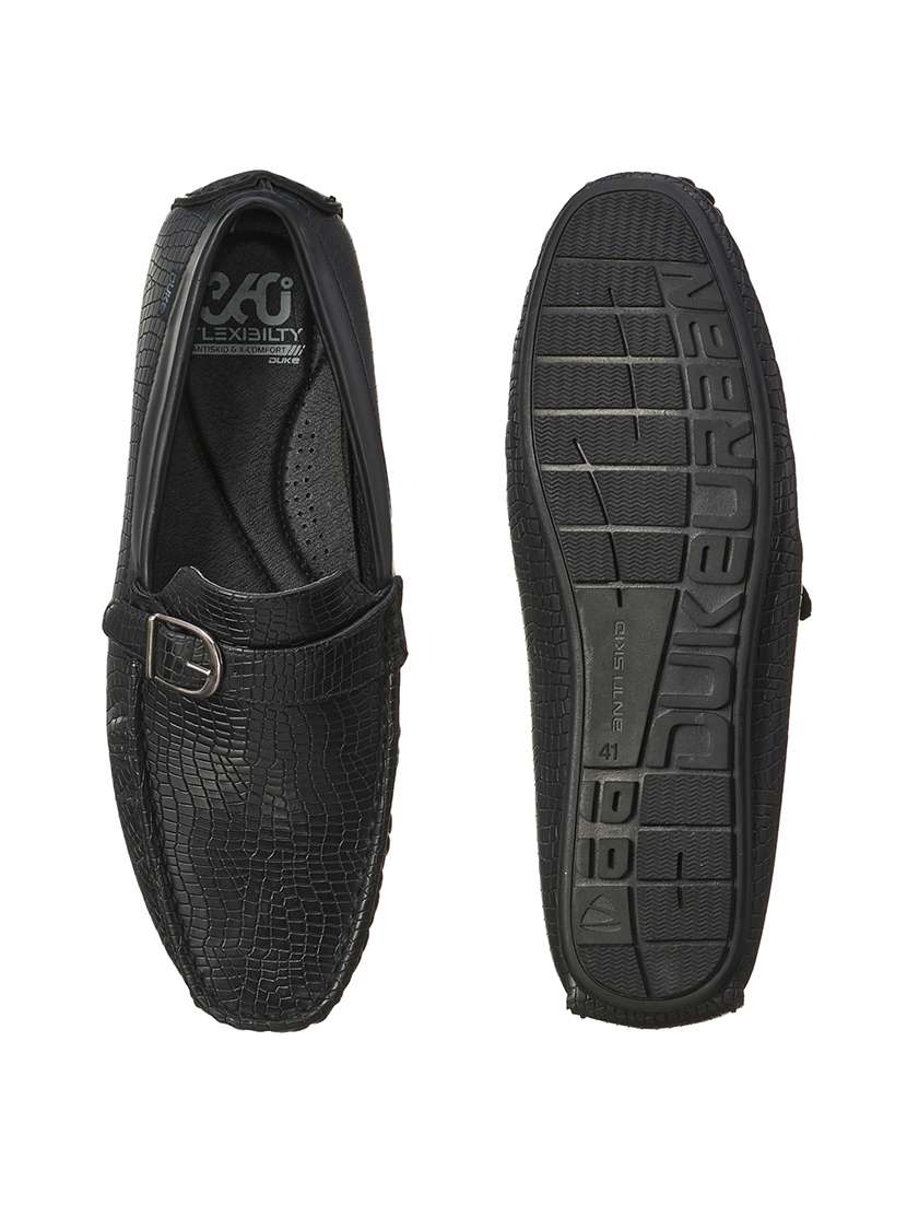 black synthetic slip on loafers - 17762224 -  Standard Image - 3