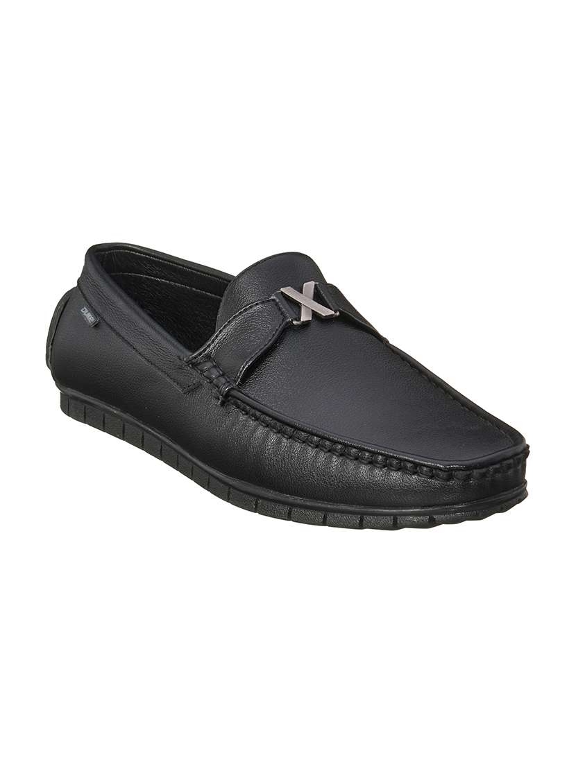 black synthetic slip on loafers - 17762229 -  Zoom Image - 0