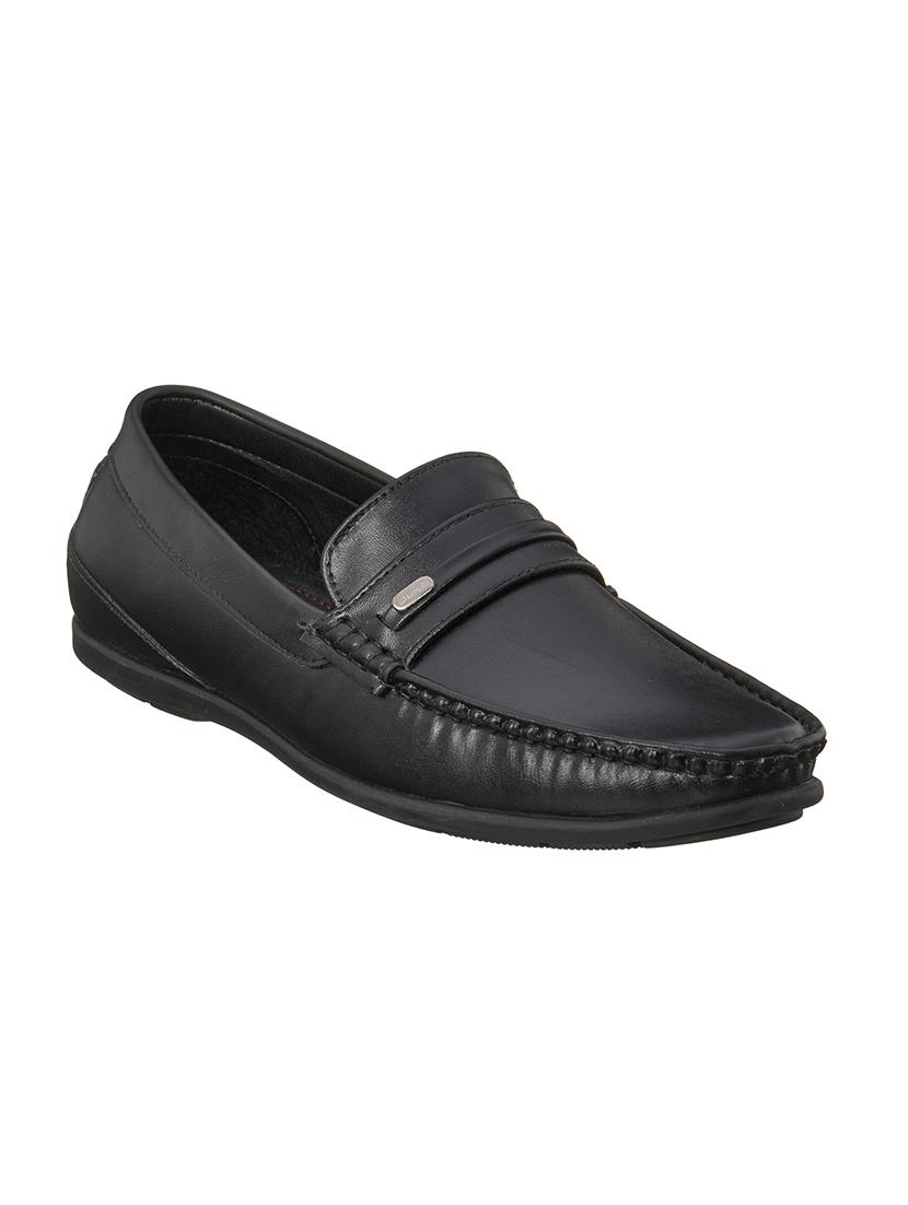 black synthetic slip on loafers - 17762235 - Zoom Image - 0
