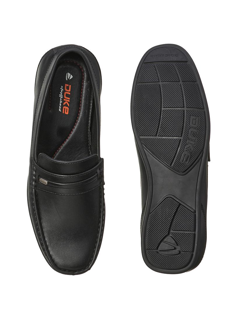 black synthetic slip on loafers - 17762235 - Standard Image - 3