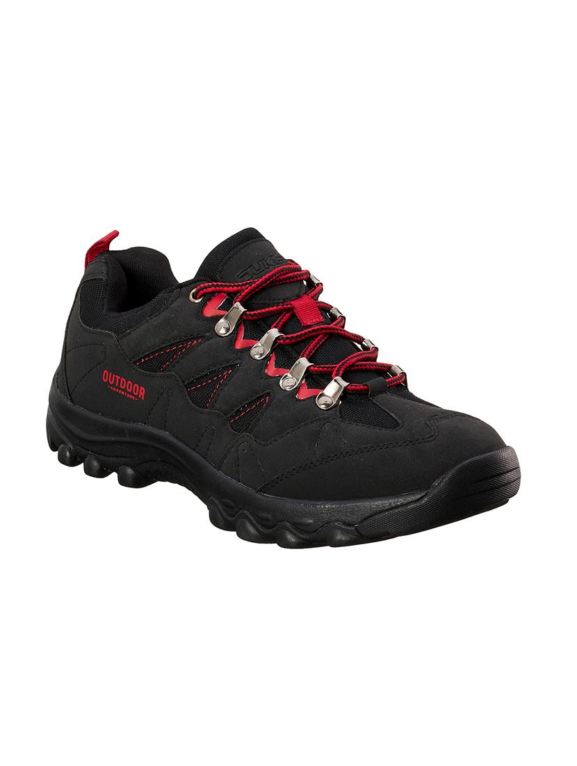 black mesh & synthetic lace up boots - 17762246 - Zoom Image - 0