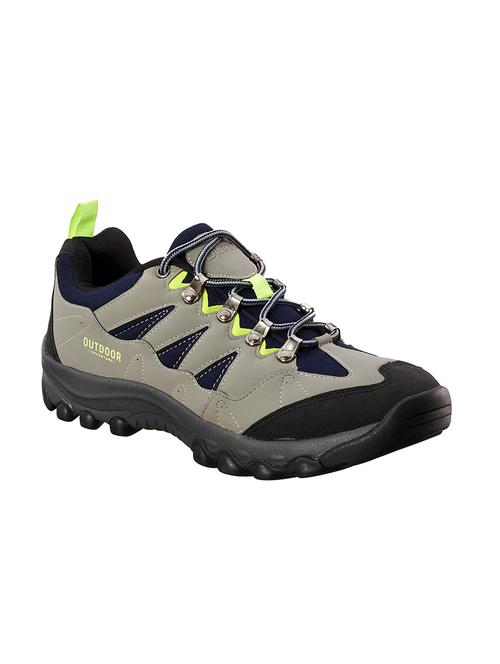 grey mesh & synthetic lace up boots - 17762247 - Standard Image - 0
