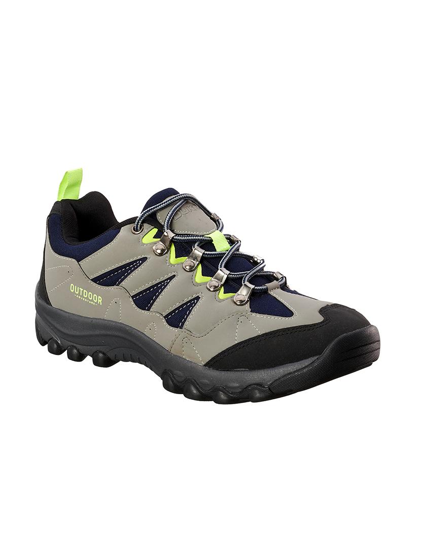 grey mesh & synthetic lace up boots - 17762247 - Zoom Image - 0