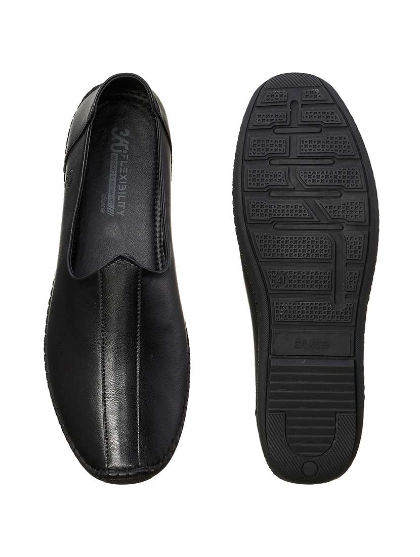 black pu slip on mojaris - 17762257 -  Standard Image - 3